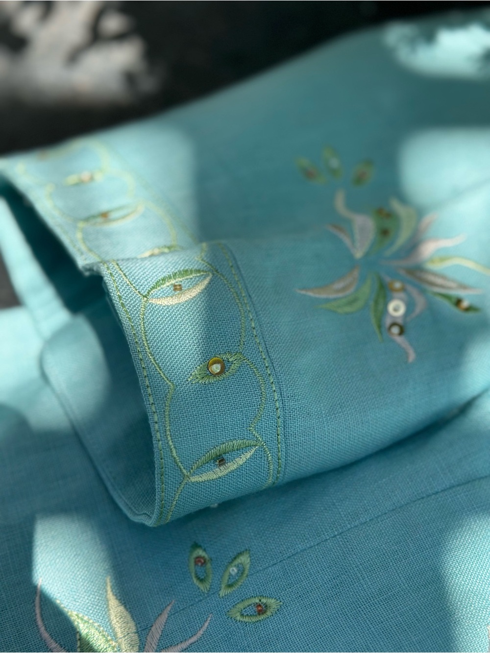 DressBarn Woman Linen Blend Embroidered Suit 18W Jacket 16W Pants Bead Accents - Picture 4 of 14